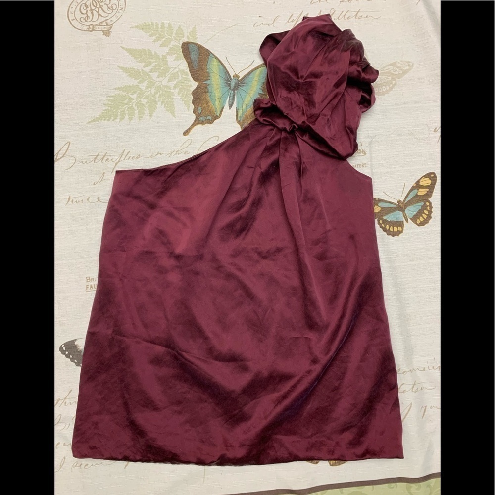 7 for all‎ mankind silk one shoulder blouse